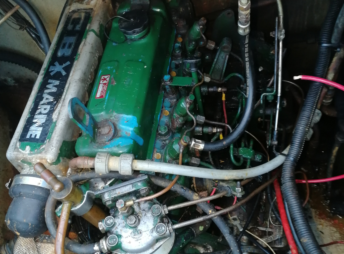 A rather messy 1970s diesel engine